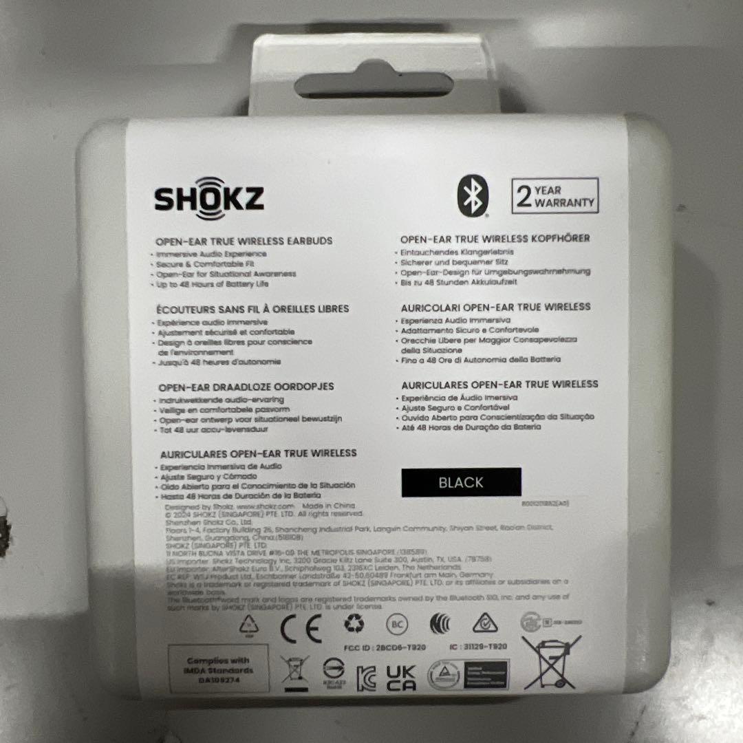 shokz OpenFit 2 ワイヤレスイヤホン オープンイヤー 新品 未開封