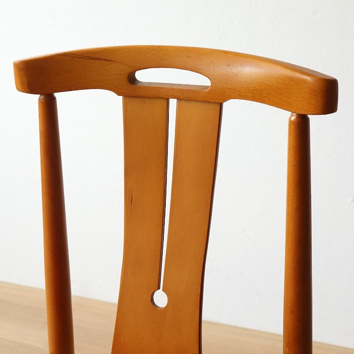 レトロ 赤 飛騨の家具 ダイニングチェア ブナ材 古家具 無垢材