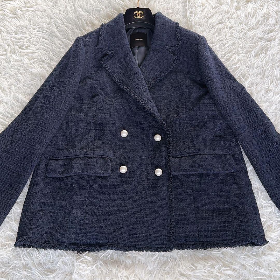 完売人気✨美品【Spick & Span】ツイードダブルジャケット パール 38