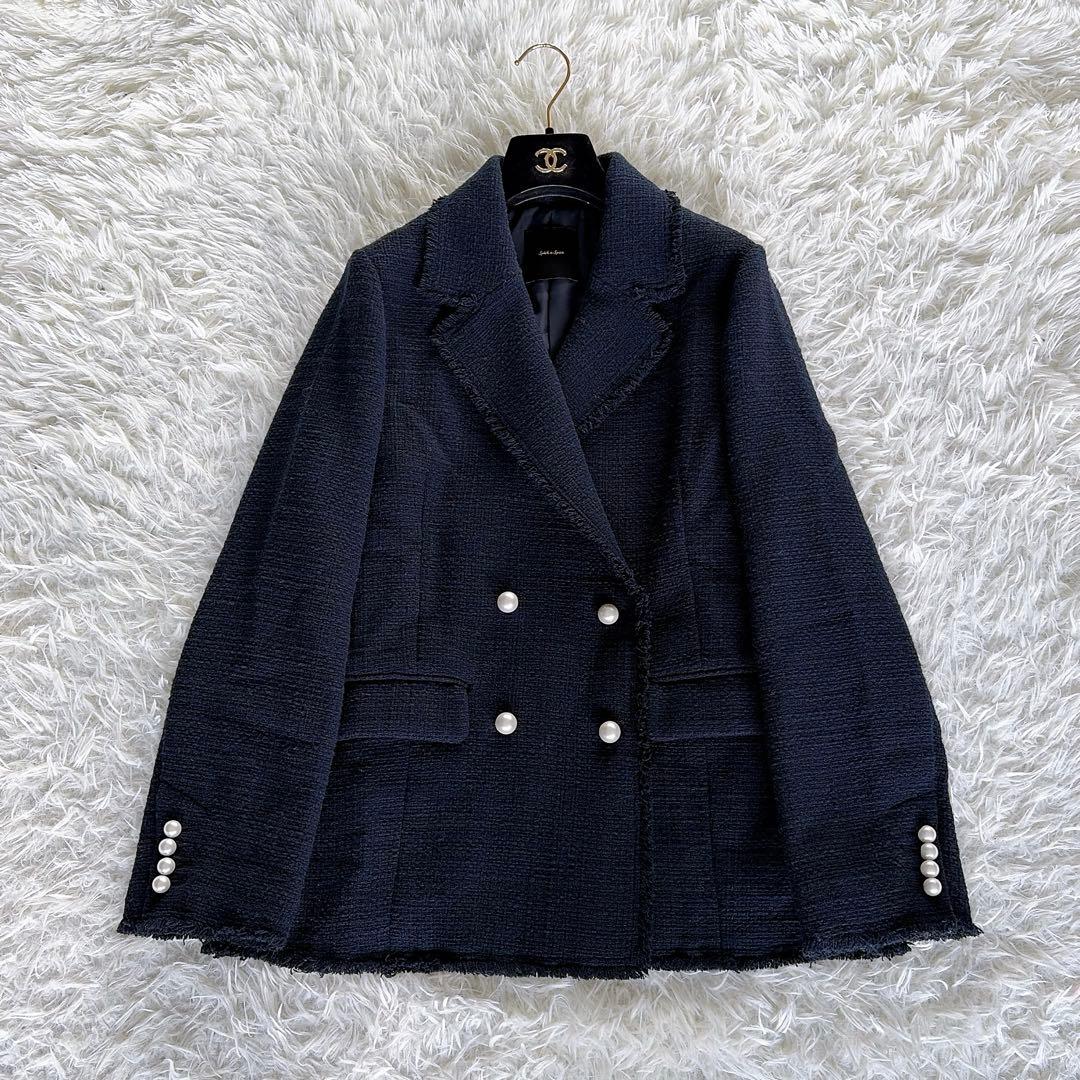 完売人気✨美品【Spick & Span】ツイードダブルジャケット パール 38