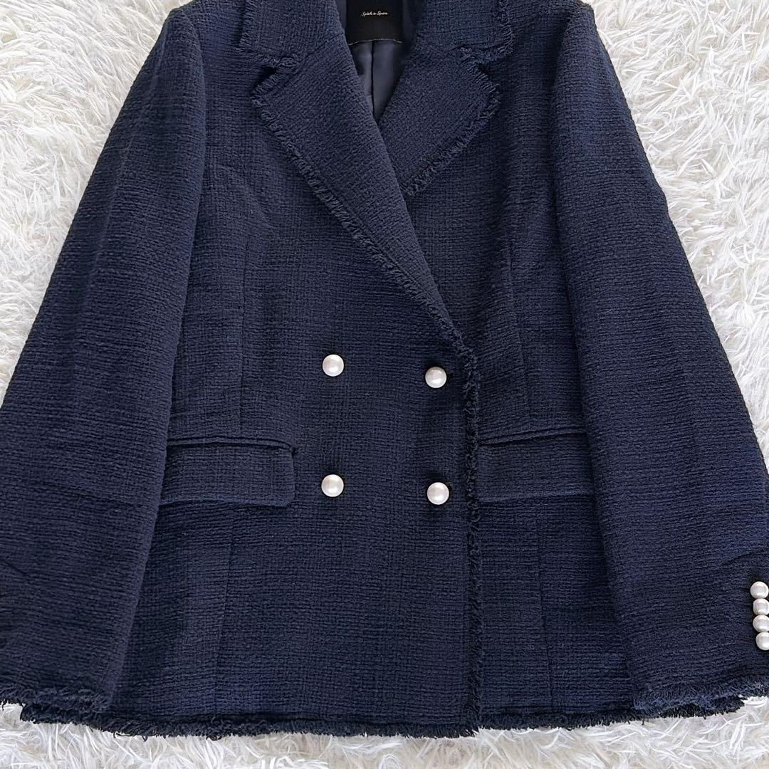 完売人気✨美品【Spick & Span】ツイードダブルジャケット パール 38