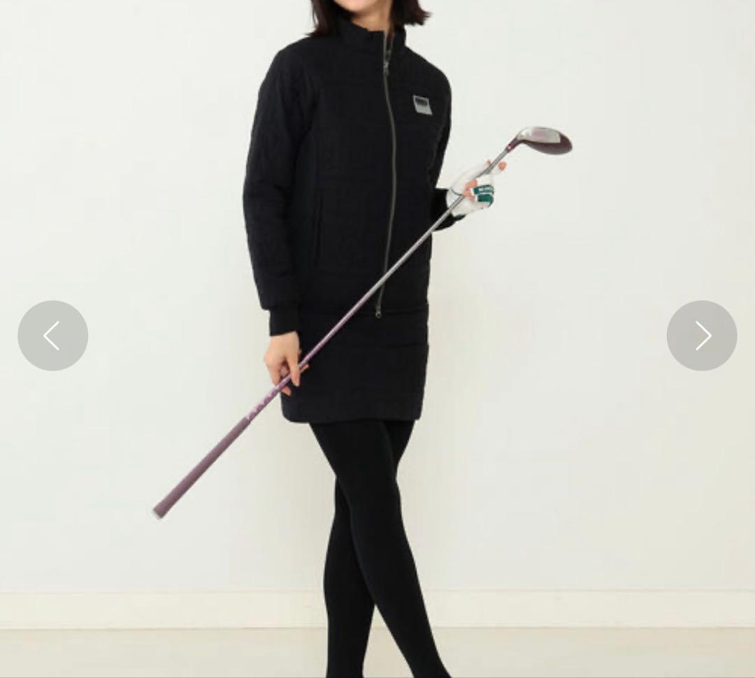 ビームスゴルフレディースウェアキルティング中綿ブルゾンスカートブラック