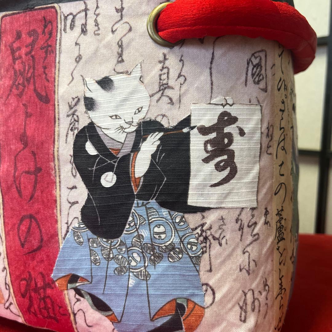 鼠よけの猫 歌川国芳 浮世絵 一閑張り バッグ かごバッグ ハンドバッグ 猫