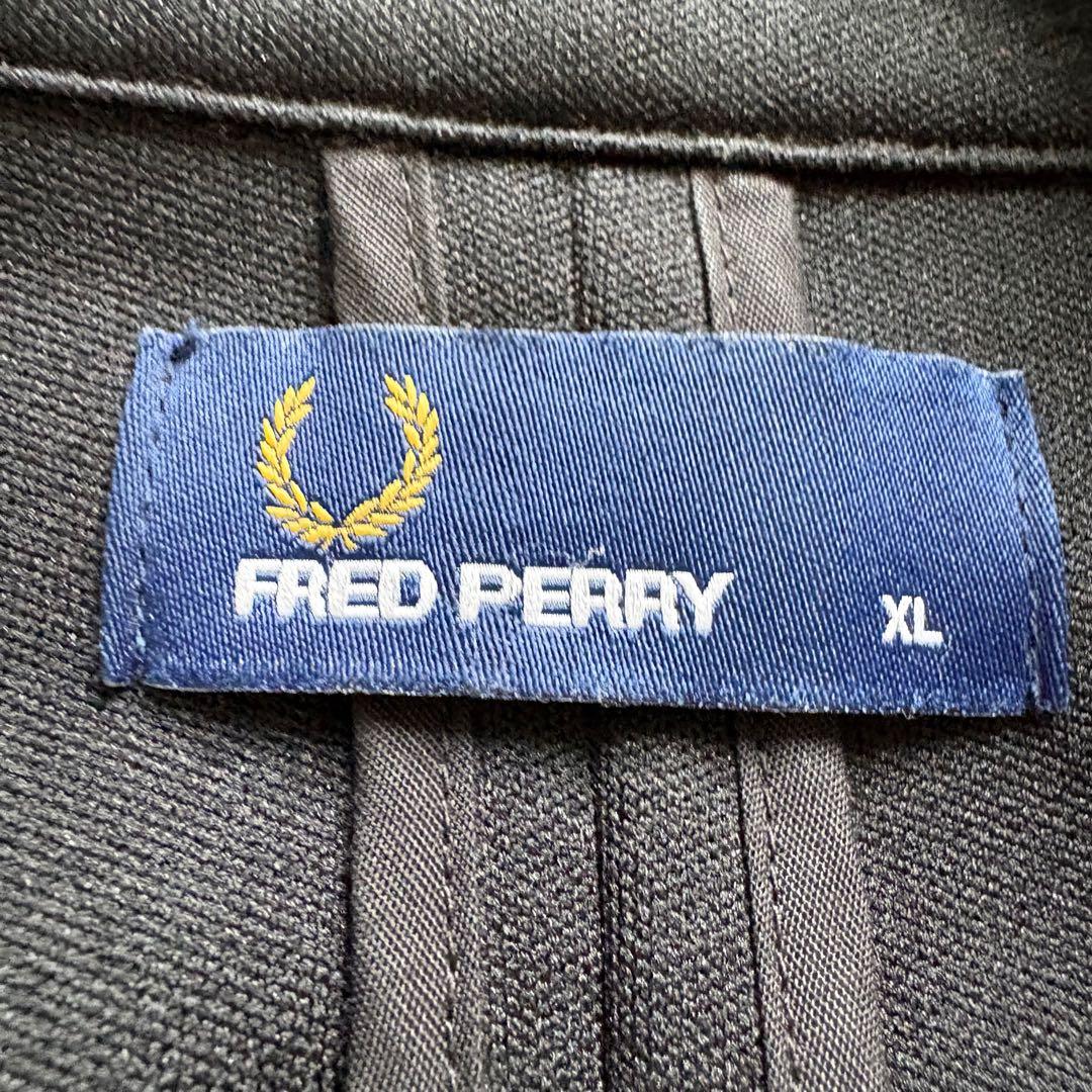 フレッドペリー　テーラードジャケット　ジャージ素材　黒　XL 大きいサイズ