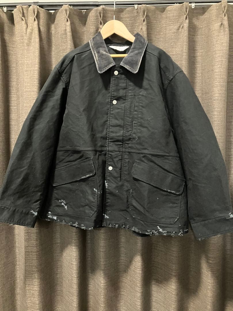 ANCELLM 25AW モールスキンワークジャケット ブラック サイズ1