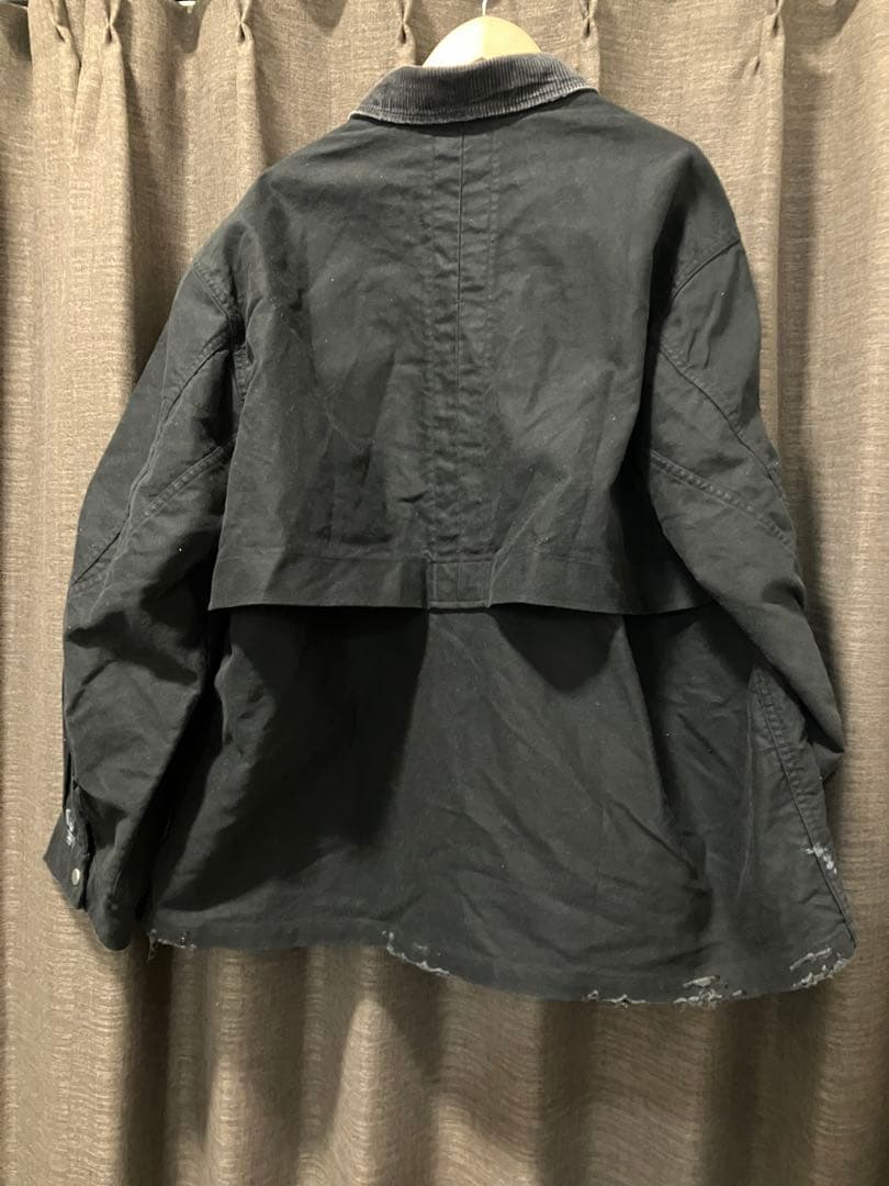 ANCELLM 25AW モールスキンワークジャケット ブラック サイズ1