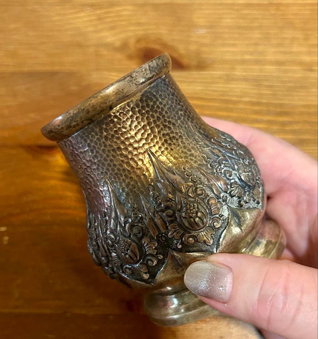 TOP刻印 純銀製フラワーベース830 Silver）アンティーク