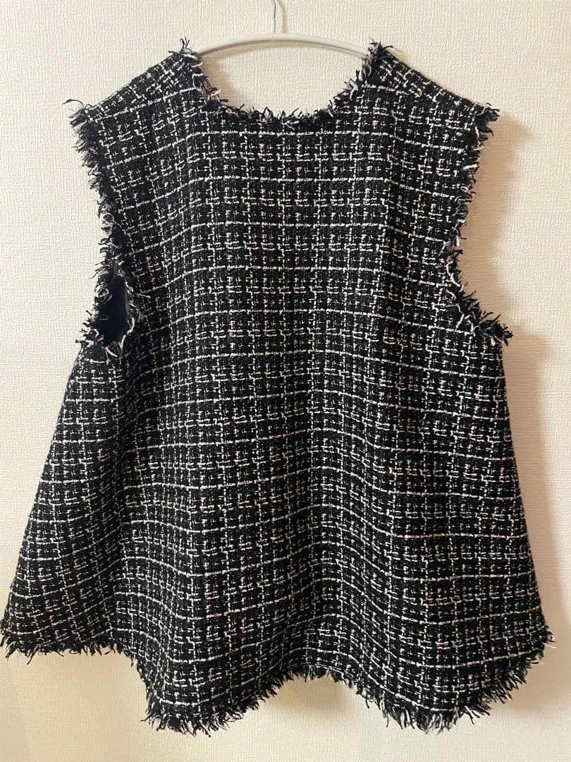 Heve へイブ　ツイードジレ　ピンクブラック　梅田阪急限定カラー　美品★