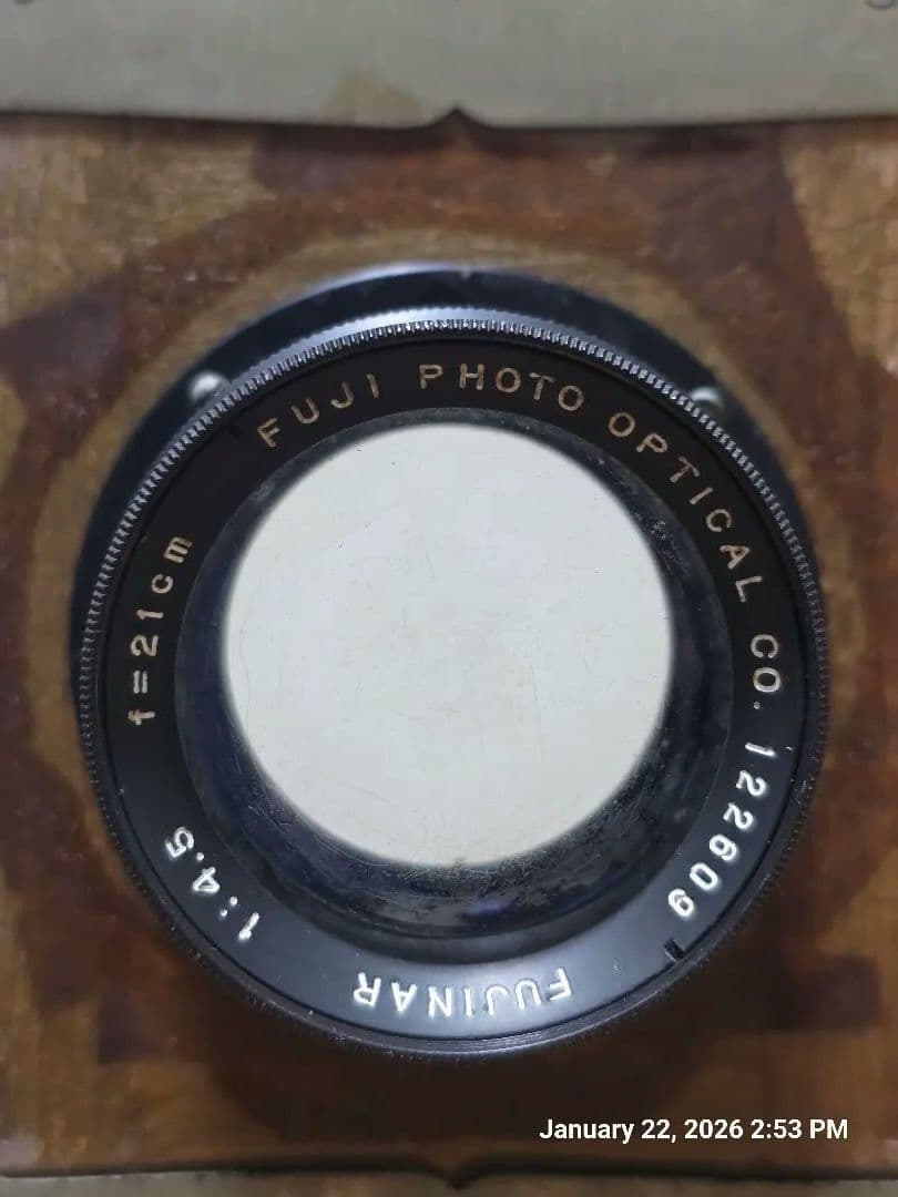大判カメラ 木製 折りたたみ式 FUJINAR 4.5/135mm