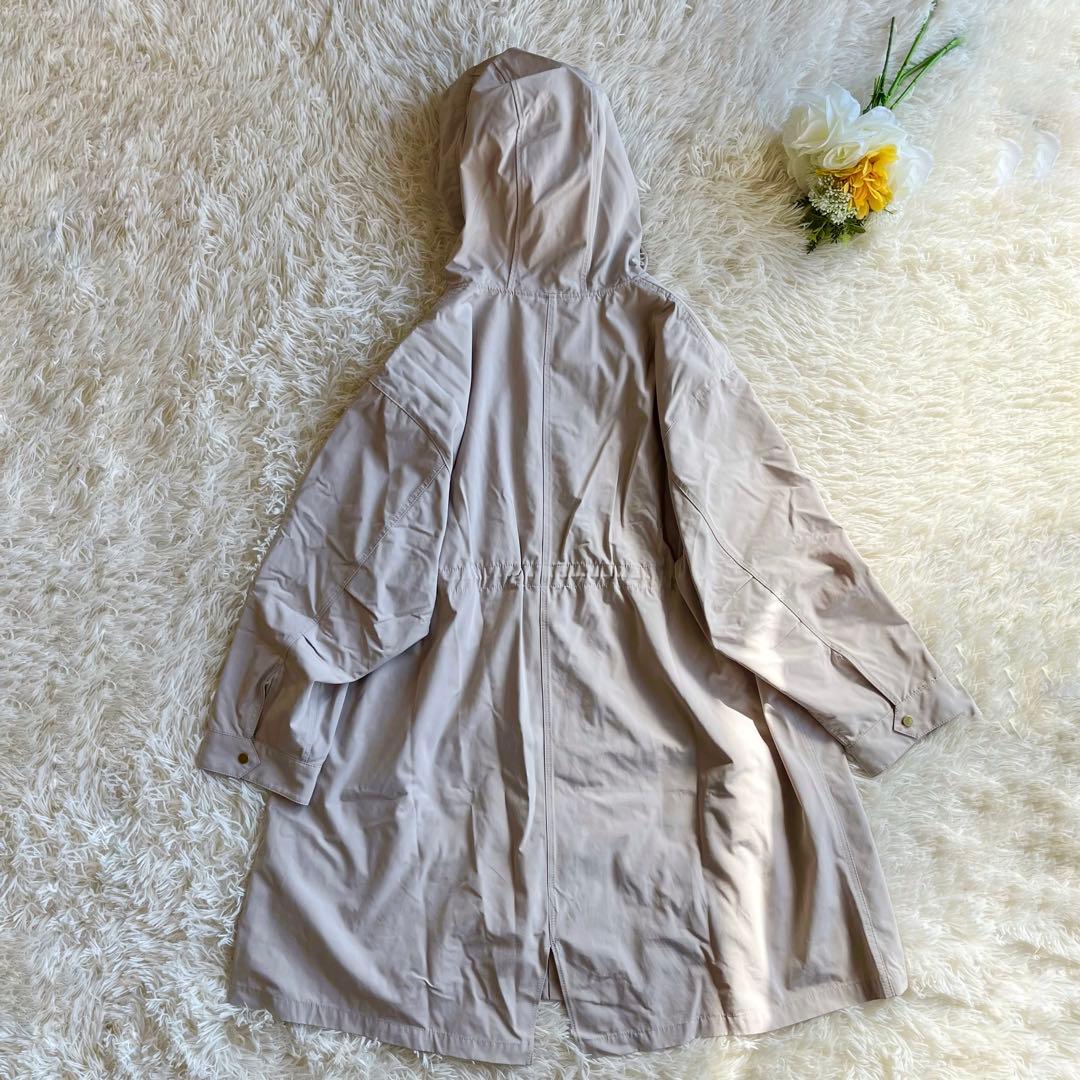 美品 23区 ライナー付き フーディーモッズコート 大きいサイズ 44 ベージュ