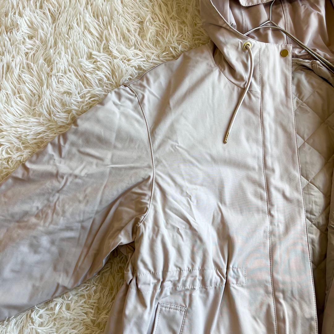 美品 23区 ライナー付き フーディーモッズコート 大きいサイズ 44 ベージュ