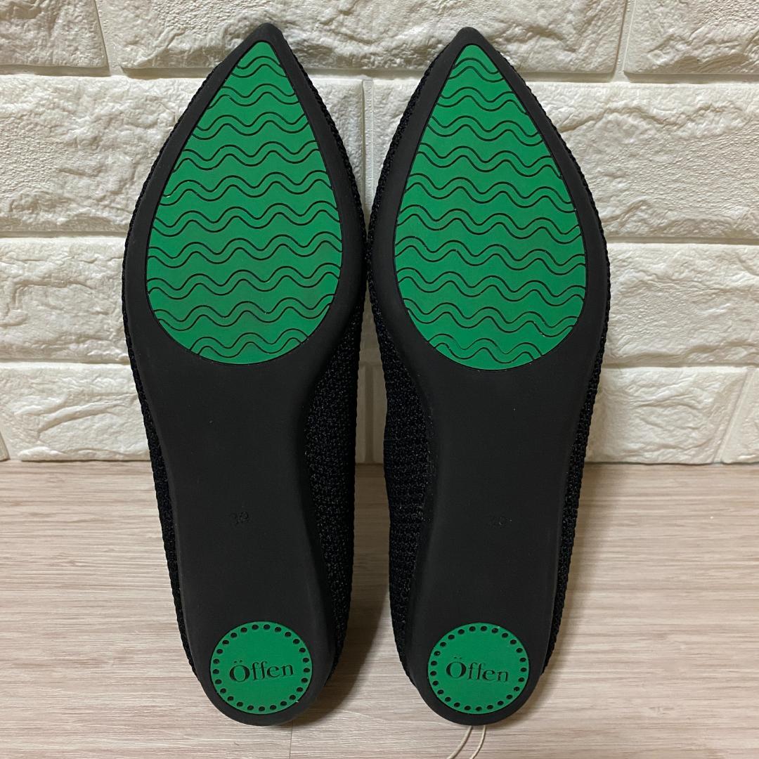 タグ付♪Offen O0u 2ndコラボ ニットシューズ 黒 フリル XL