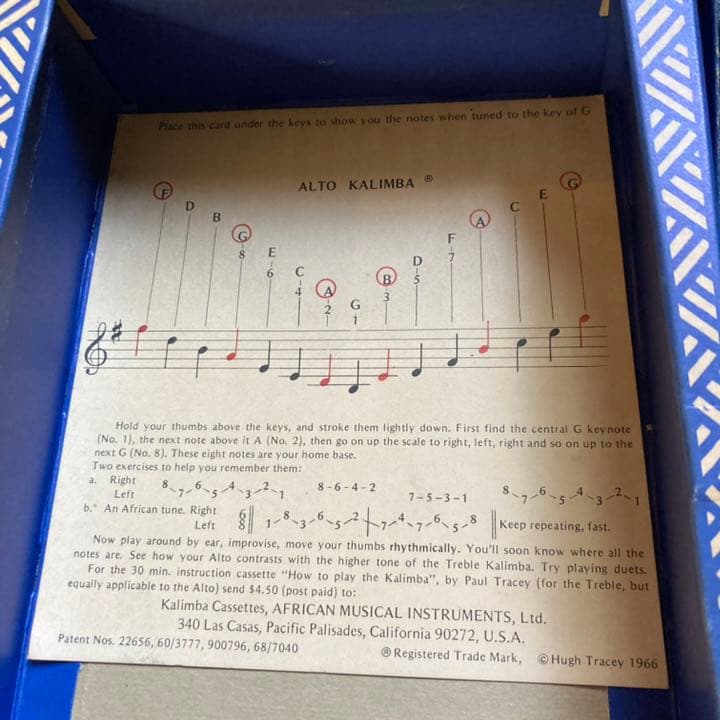 Hugh Tracey Kalimba 15 NOTE 80sデッドストック