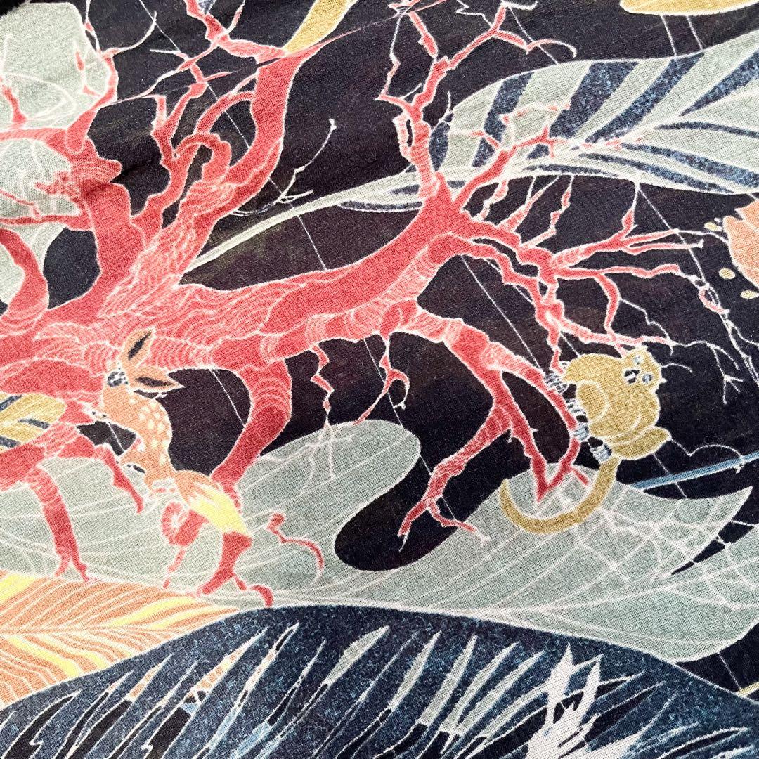 ヨーガンレール　ロングワンピース　動物　葉っぱ　民族　ワニ