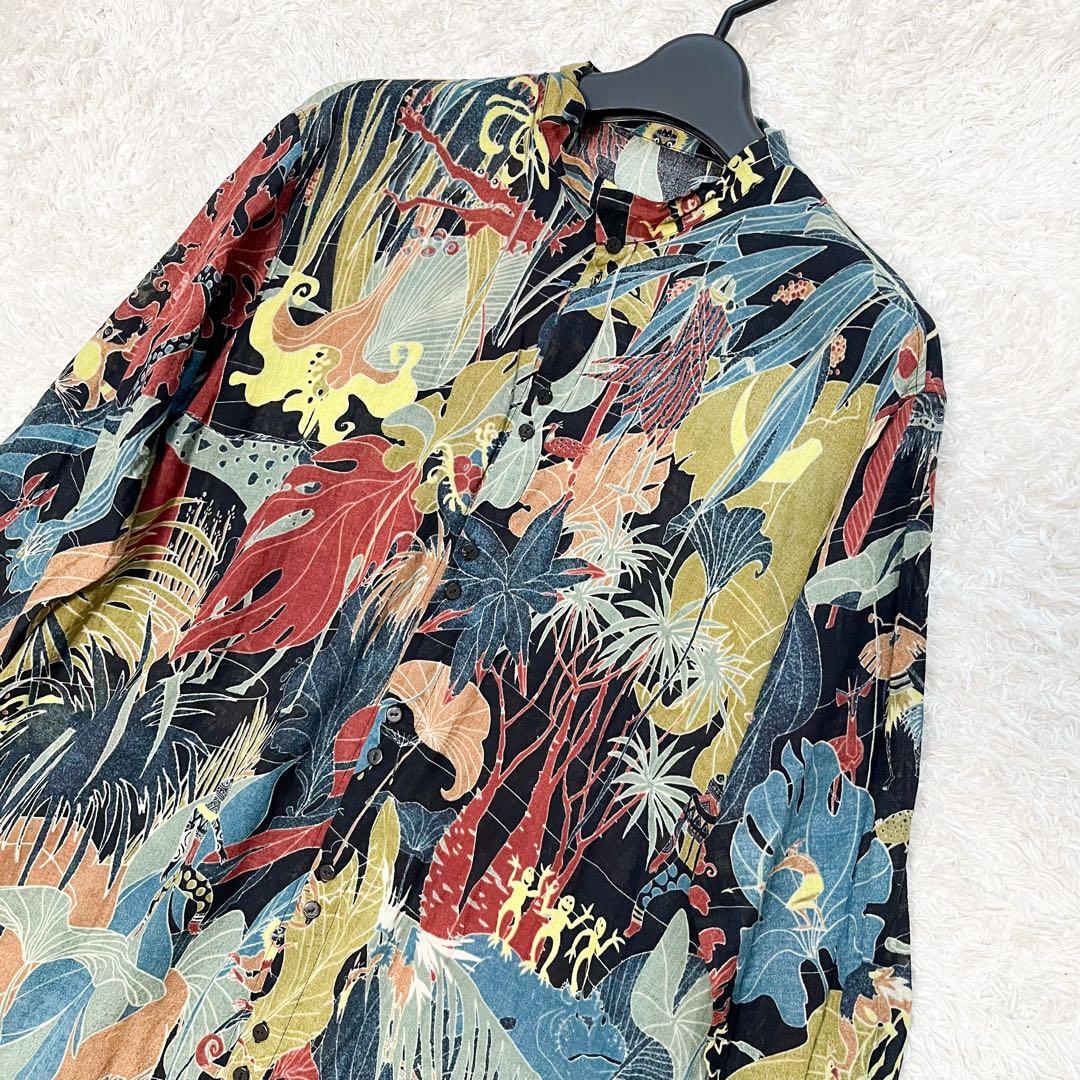 ヨーガンレール　ロングワンピース　動物　葉っぱ　民族　ワニ