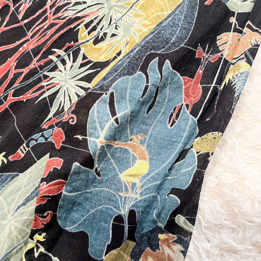 ヨーガンレール　ロングワンピース　動物　葉っぱ　民族　ワニ