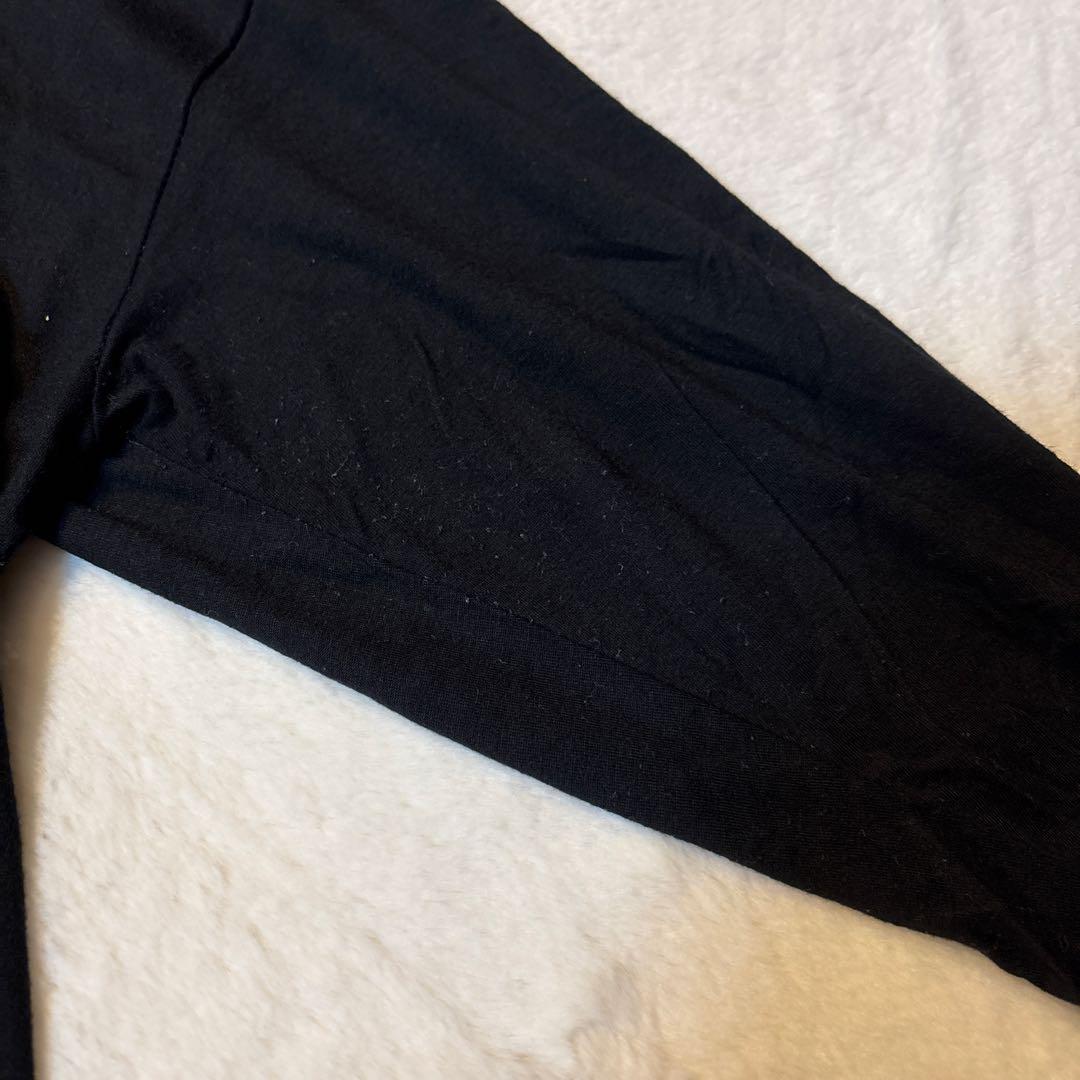 90s CHANEL 黒 長袖Tシャツ ロングTシャツ シャネルロゴ