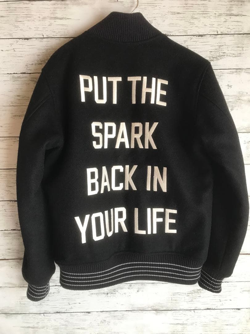 チャレンジャー　CHALLENGER ウールスタジャン　刺繍　ブラック　黒