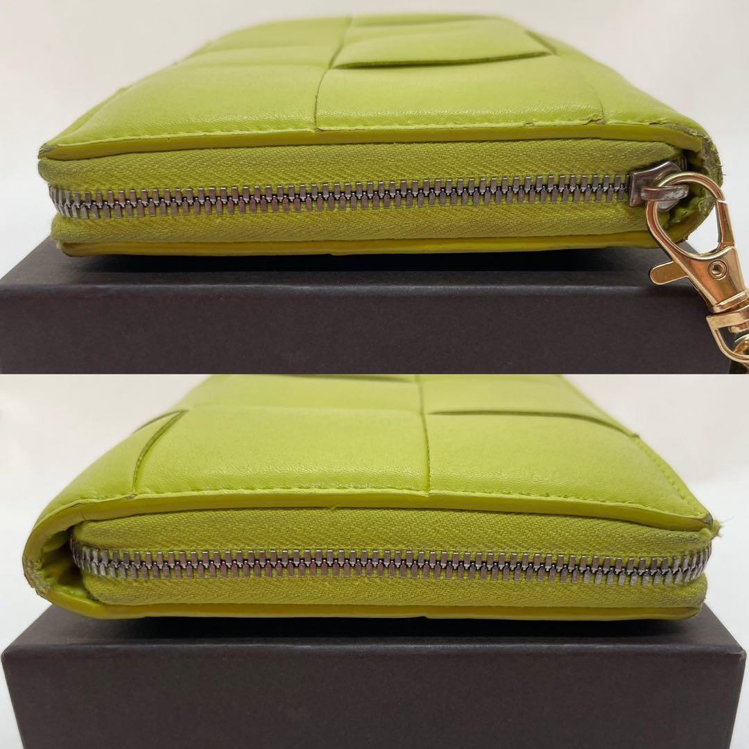 【訳あり美品】ボッテガヴェネタ マキシイントレチャート 長財布 ジップ 小銭入れ