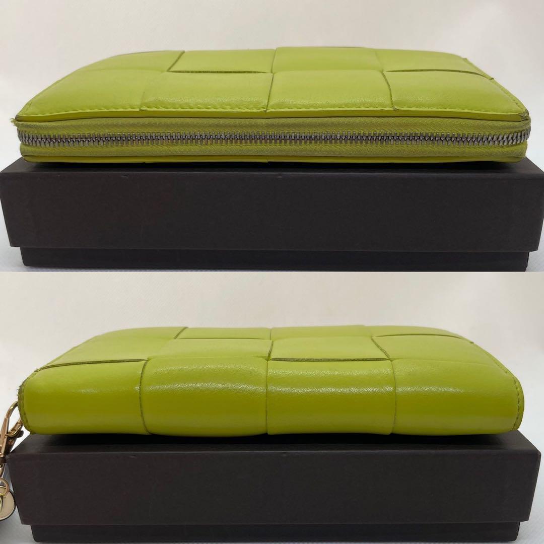 【訳あり美品】ボッテガヴェネタ マキシイントレチャート 長財布 ジップ 小銭入れ