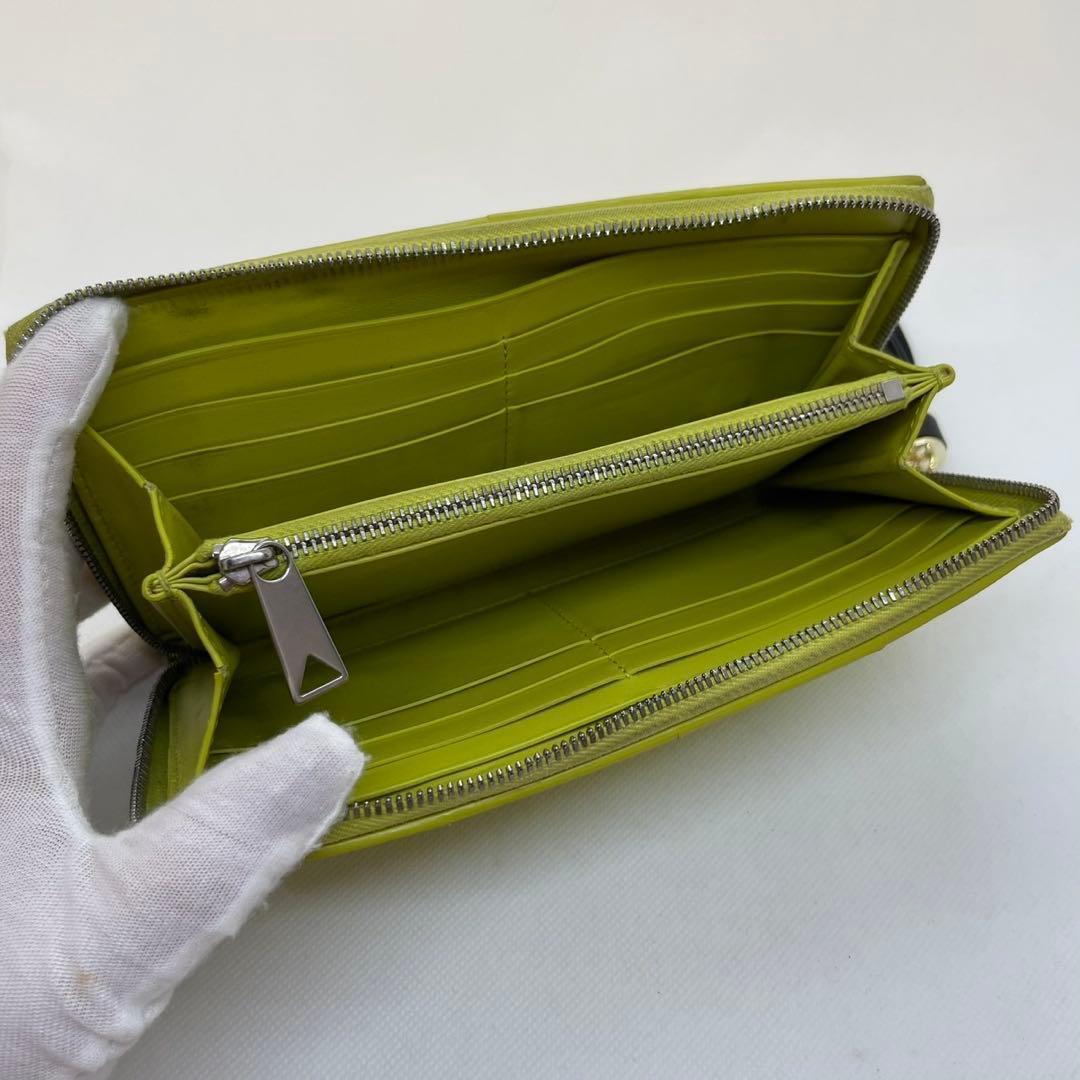 【訳あり美品】ボッテガヴェネタ マキシイントレチャート 長財布 ジップ 小銭入れ