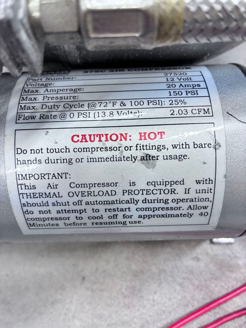 12Vエアコンプレッサー、ワンオフアルミタンク