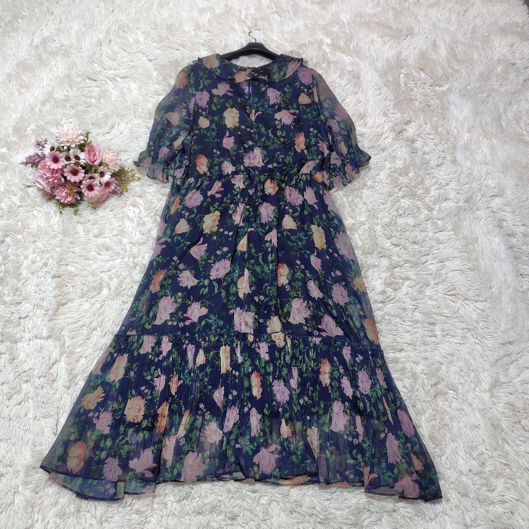 【未使用級♡2025モデル】希少46 ローズティアラ　フラワープリントワンピース