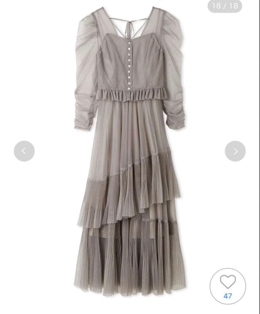 ☆ SNIDEL Sustainableティアードチュールドレス