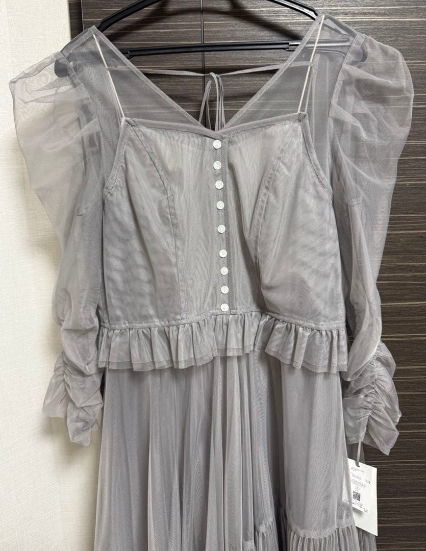 ☆ SNIDEL Sustainableティアードチュールドレス