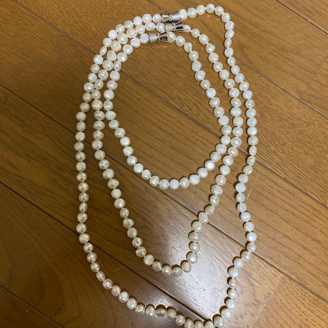 カジャビジュー　パールネックレス　3連　マグネット式　kaja bijoux