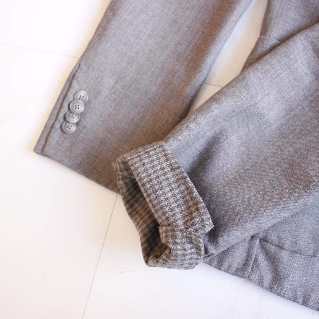 専用EIDOS NAPOLI テーラードジャケット Lサイズ グレー ウール