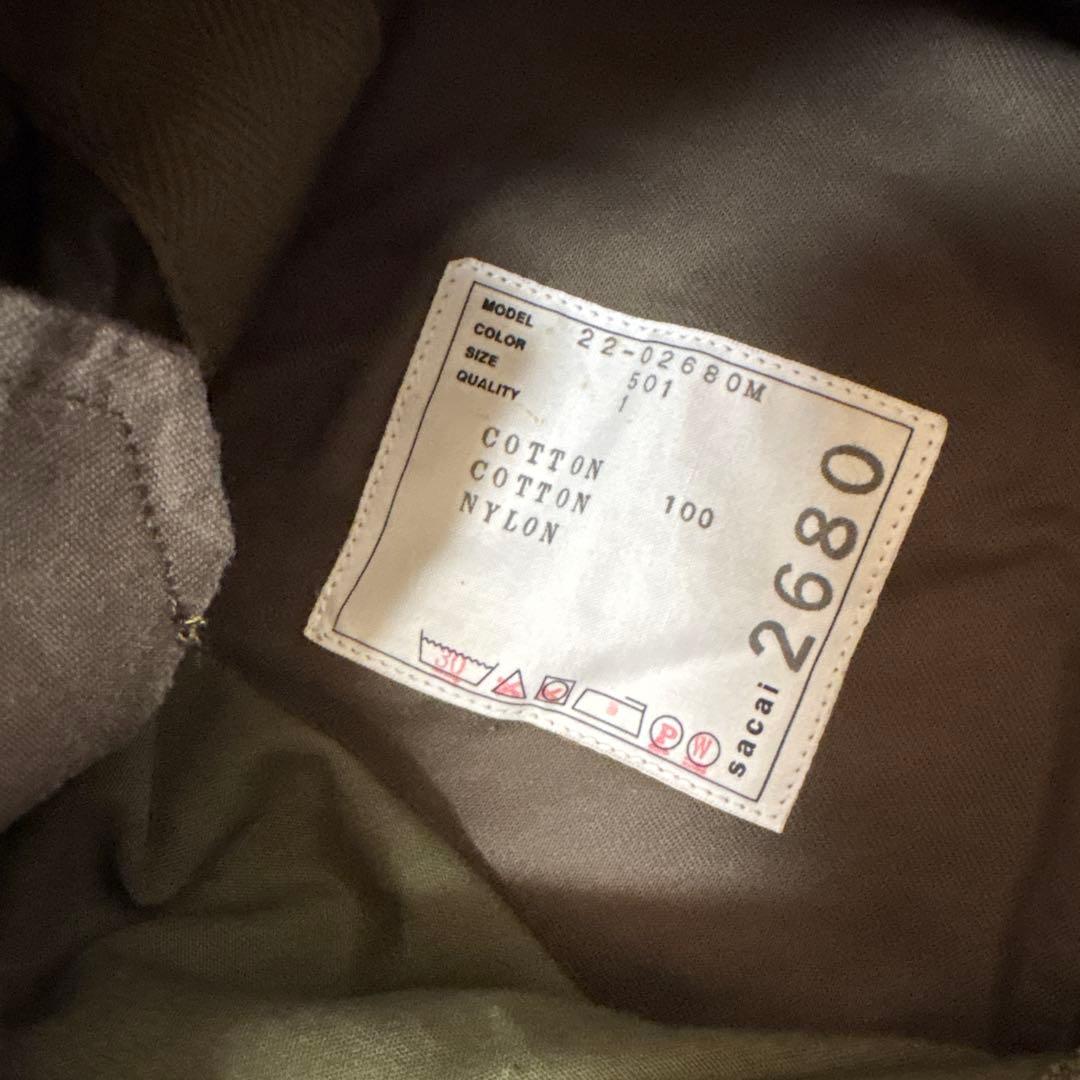 sacai パンツ　カーキ