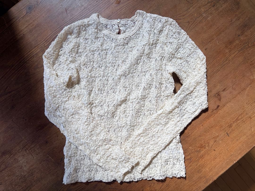 IENA Flowerストレッチレースプルオーバー　ナチュラル　used 美品