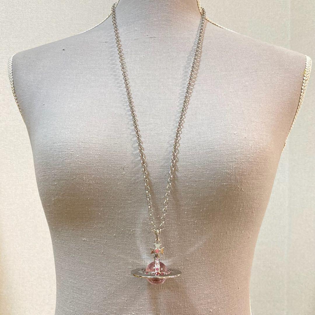 Vivienne Westwood｜スモールオーブネックレス　シルバー×ピンク