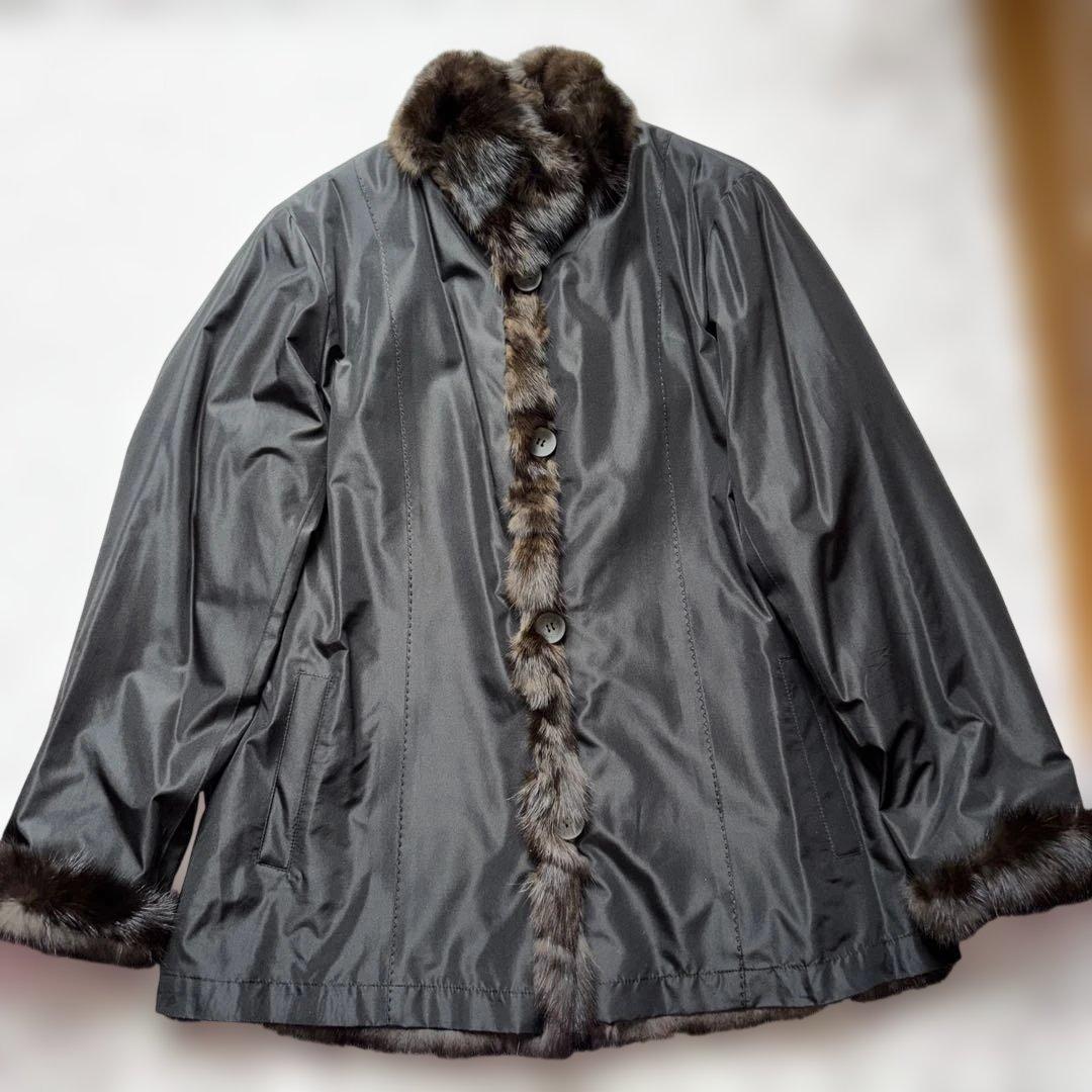 ロシアンセーブル　シルクリバーシブルジャケット