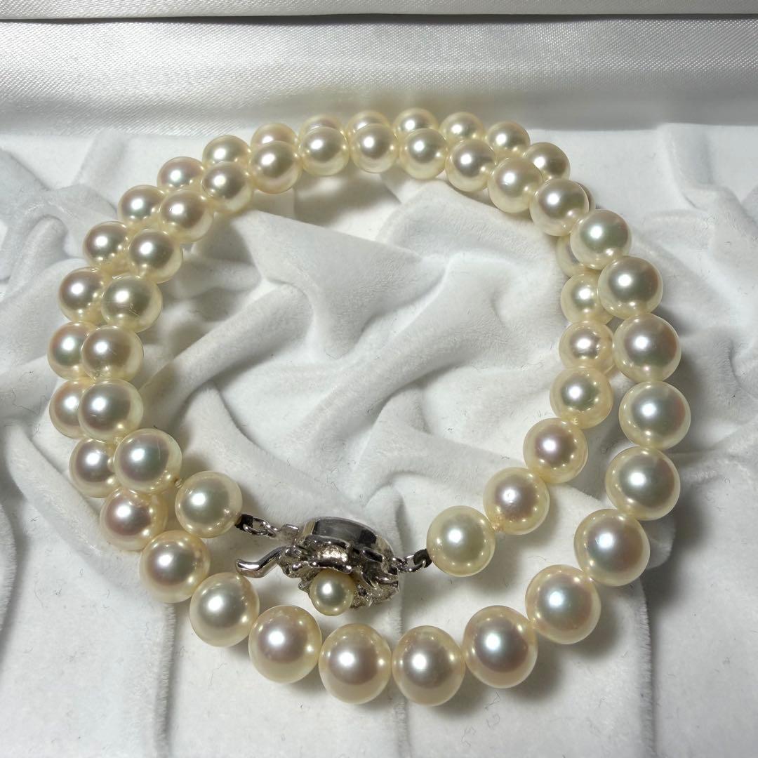 ◆テリ艷やか◆あこや真珠◆パール ネックレス アコヤ真珠 シルバー金具 42cm