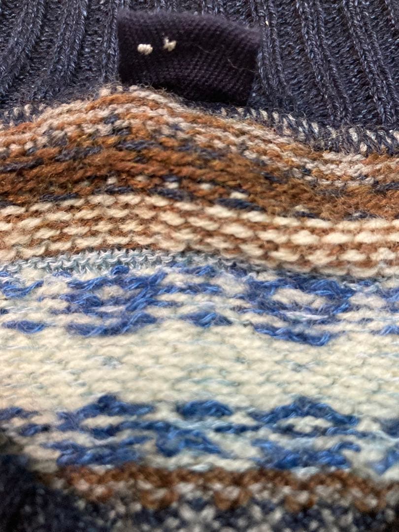 45Rノルディックジャガードの908馬ベスト　インディゴ