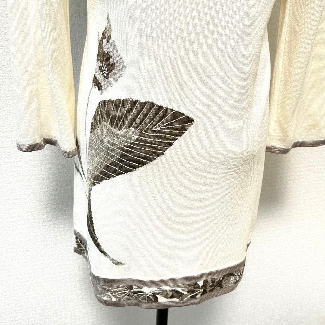 LEONARD レオナール シルク混 花柄ニットチュニック 40