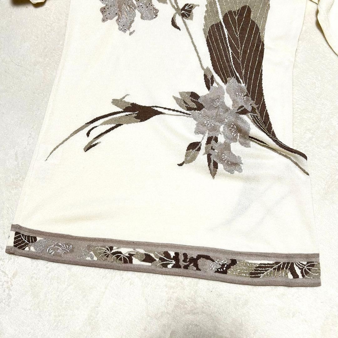 LEONARD レオナール シルク混 花柄ニットチュニック 40