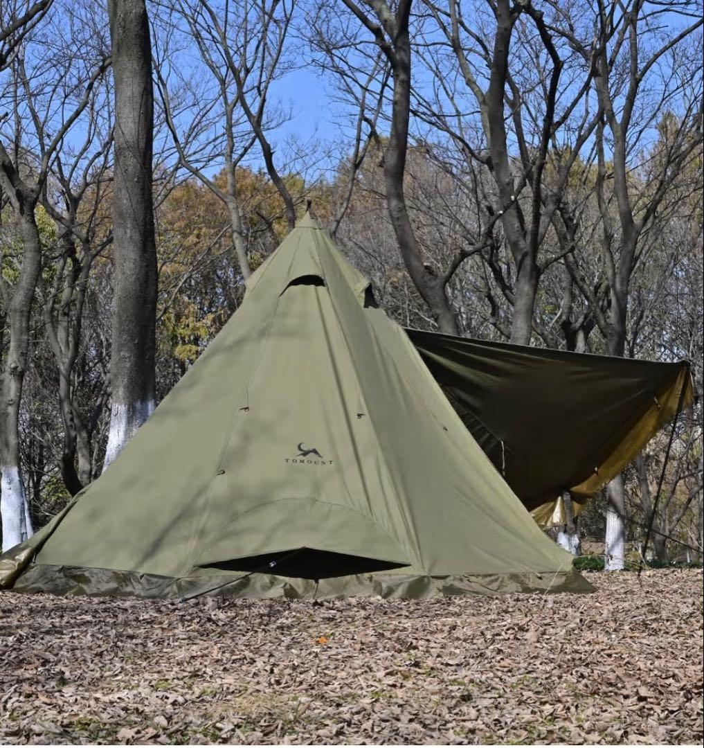トモウント ワンポールテント TC ソロ テント 2.1m高さ （グリーン)