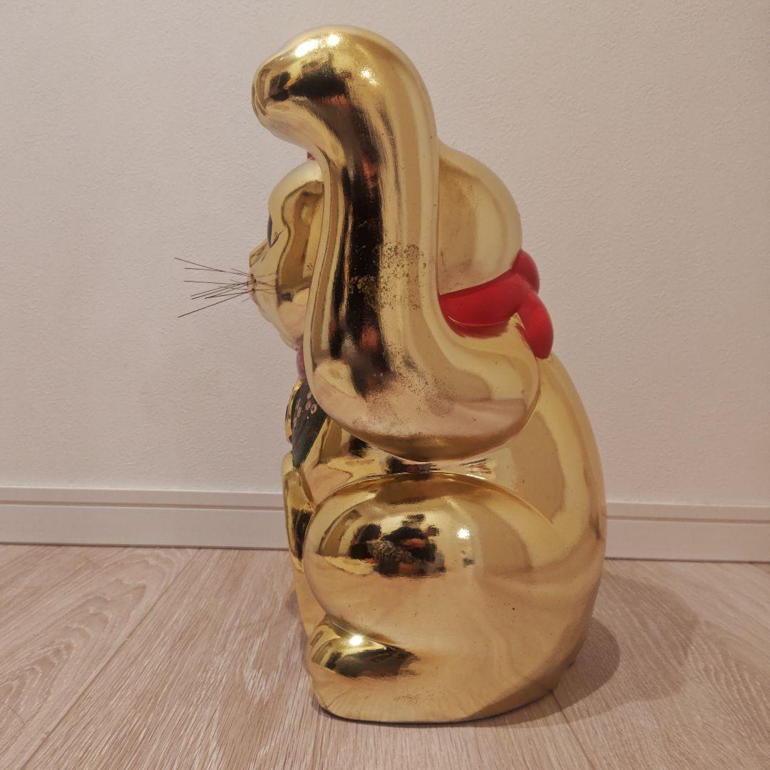 常滑焼 金色 招き猫 貯金箱 42cm