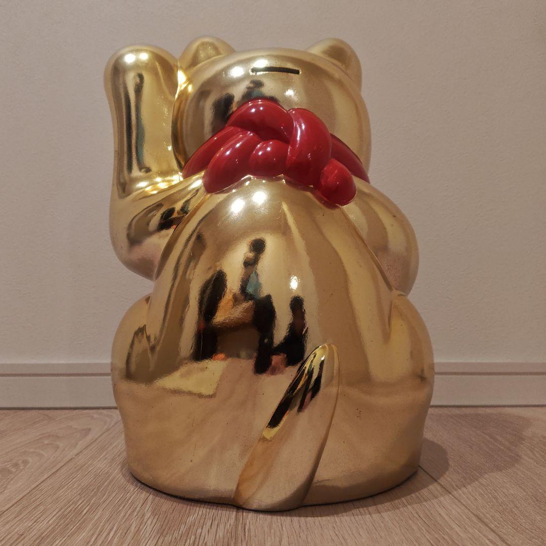 常滑焼 金色 招き猫 貯金箱 42cm