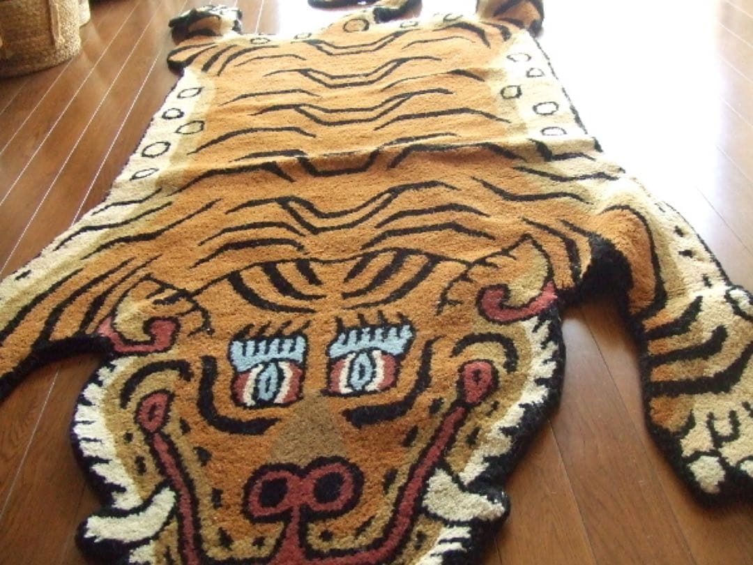 XL/約190cm☆チベタンタイガーラグTibetan Tiger Rugトラ虎