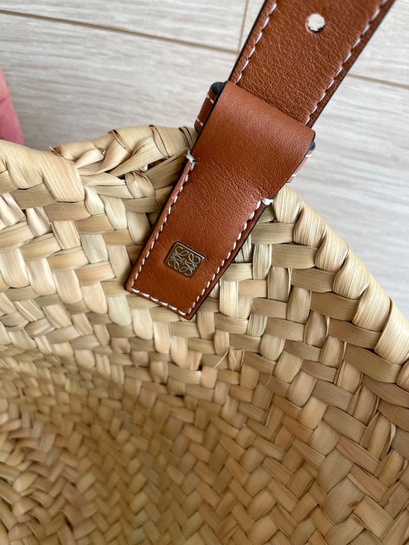 LOEWE スモール　かごバッグ ナチュラル/ブラウン