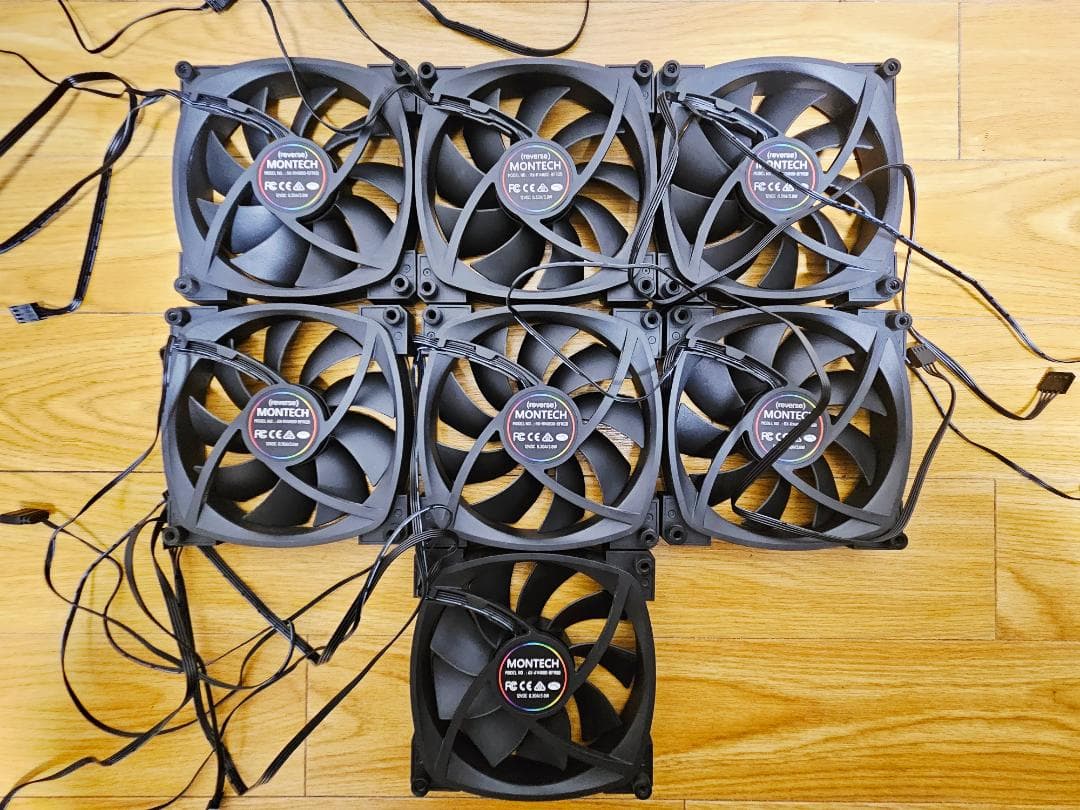 MONTECH PC ケースファン7枚セット　RX140 AX140