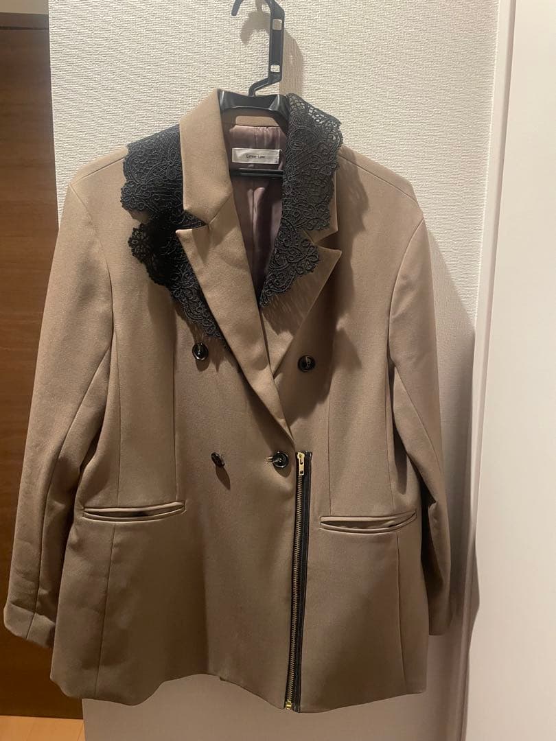 エイミーロウ eimee lawレースカラー ジップダブルジャケット