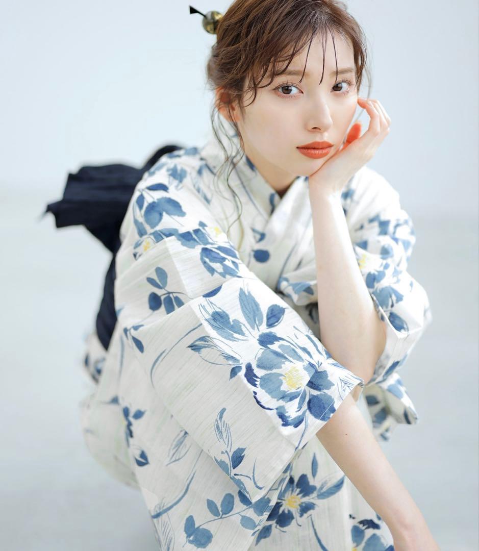 【美品】Dita「泡沫の花しらべ」浴衣5点セット 下駄＆腰紐は新品 セット販売