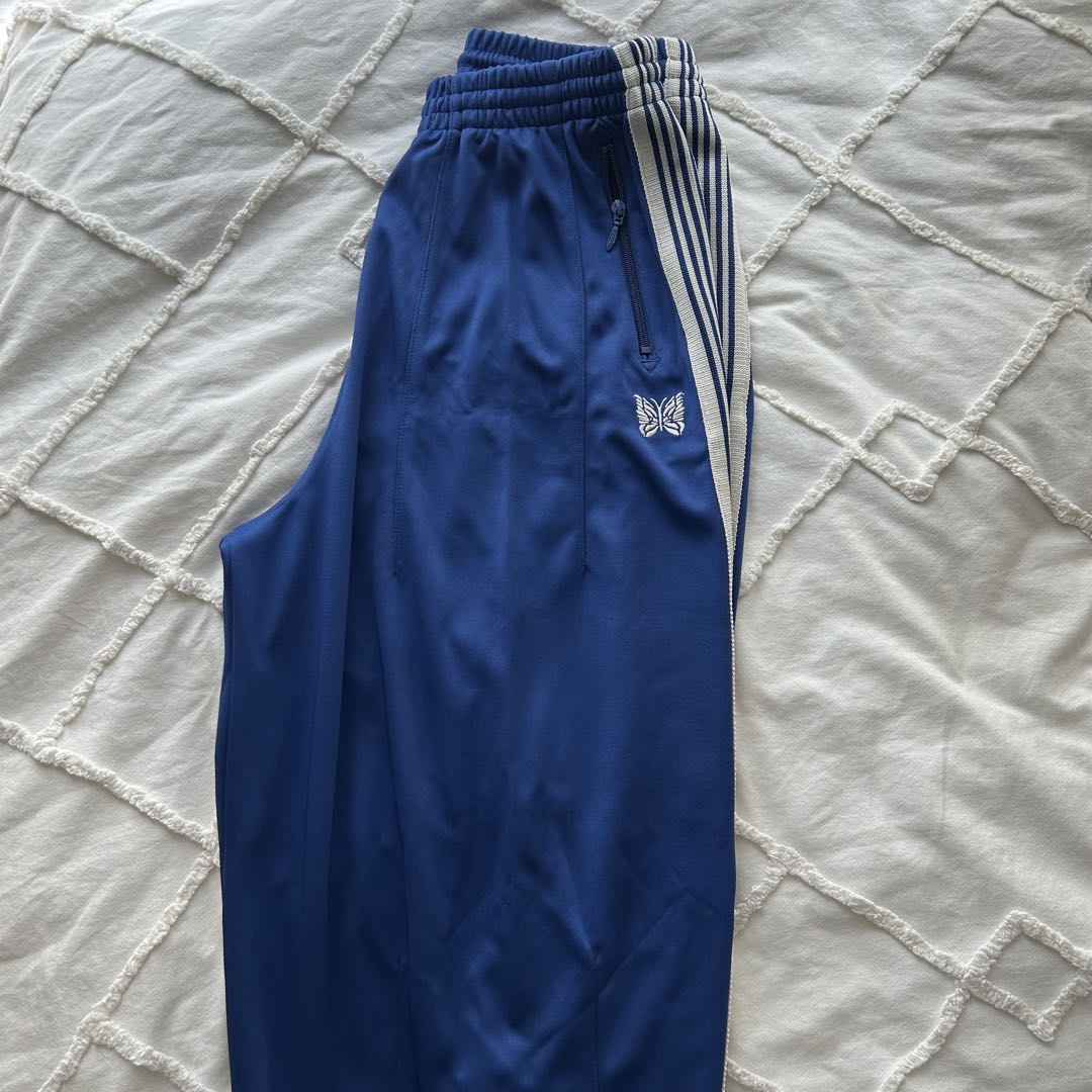 ニードルス　needles トラックパンツ　ヒザデル　青×白 M