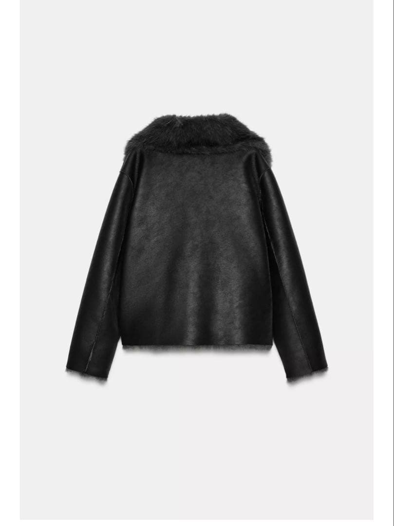 ZARA リバーシブルショートフェイクファーコート黒 Sサイズ