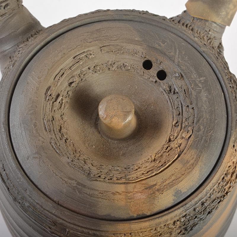 煎茶道具　萬古焼　森伊呂久造　横手急須　箱付　M　R7180